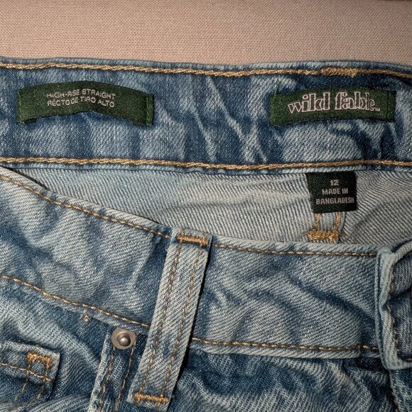 Wild Fable Light Wash High Rise Button Fly Straight Leg Jeans Size 12 Y2K 90s - Picture 5 of 9